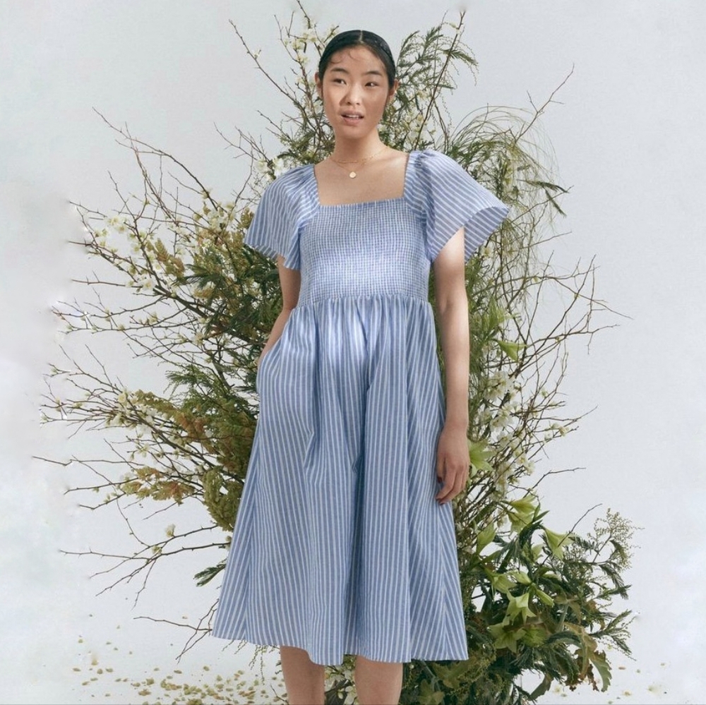 Madewell Lucie Smocked Midi Dress